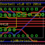 The custom PCB to run the doorbell with Arduino Micro